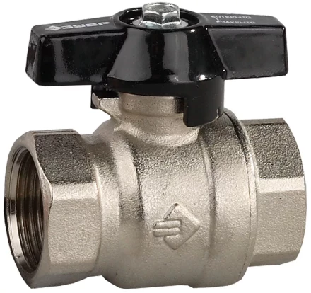 Кран шаровой ЗУБР полнопроходной &quot;мама-мама&quot;, бабочка, хромиров латунь, 3/4&quot; 4-51323-C-3/4 купить в Уфе