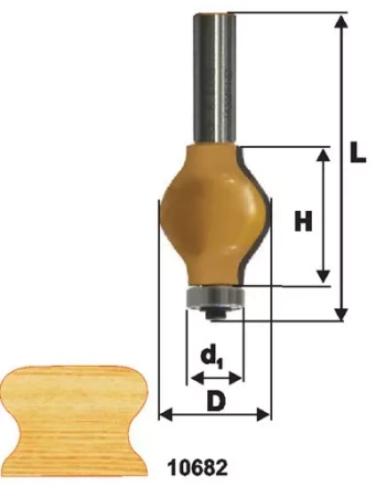Фреза по дереву кромочная фигурная для перил 31.8х38 твердосплав ц/хв 12 ЭНКОР 10682 купить в Уфе