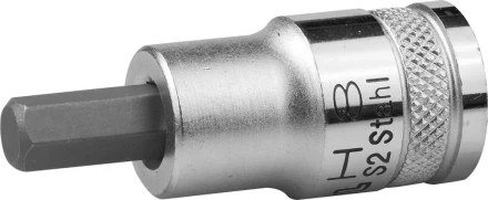 Торцовая бита-головка KRAFTOOL &quot;INDUSTRIE QUALITAT&quot;, материал S2, HEX, сатинированная, 1/2&quot;, H8 27908-08_z01 купить в Уфе