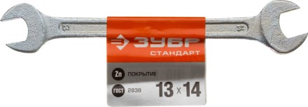 Ключ рожковый гаечный ЗУБР &quot;СТАНДАРТ&quot;, оцинкованный, 13х14мм 27115-13-14 купить в Уфе