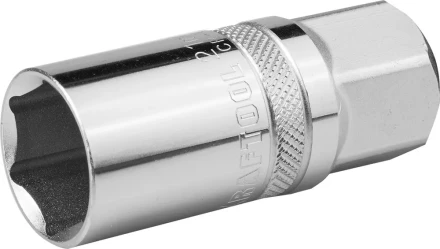 Торцовая головка KRAFTOOL &quot;INDUSTRIE QUALITAT&quot;, свечная с магнитом, Cr-V, FLANK, хромосатинированная, 1/2&quot;, 21 мм 27813-21_z01 купить в Уфе