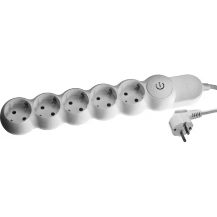 Удлинитель ЗУБР &quot;МАСТЕР&quot; электрический, ПВС сечение 1кв мм, выкл, заземл, защитная шторка, 5 гнезд, макс мощн 3500Вт, 3м 55059-3 купить в Уфе