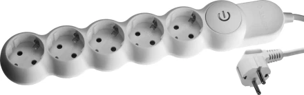 Удлинитель ЗУБР &quot;МАСТЕР&quot; электрический, ПВС сечение 1кв мм, выкл, заземл, защитная шторка, 5 гнезд, макс мощн 3500Вт, 3м 55059-3 купить в Уфе