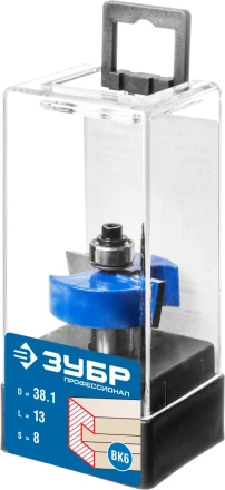 ЗУБР 38.1 x 13 мм, хвостовик 12 мм, фреза фальцевая, Профессионал (28758-38.1) купить в Уфе