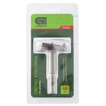 Сверло Форстнера по дереву 48 мм цилиндрический хвостовик СИБРТЕХ 704848 купить в Уфе