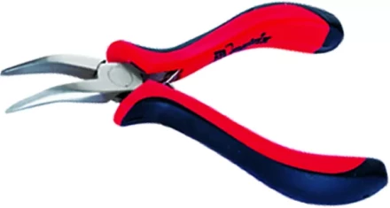 Длинногубцы Mini 130 мм никелированные изогнутые авторазжим двухкомпонентные рукоятки MATRIX 17812 купить в Уфе