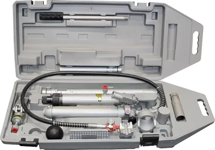 Растяжка гидравлическая 10 т 14 предметов 9 сменных насадок в пластиковом кейсе на колесах MATRIX 513455 купить в Уфе