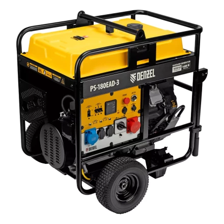 Генератор бензиновый Denzel PS-180EAD-3, 18 кВт,230/400 В, 65л, разъём ATS,перекл.режима,эл.старт купить в Уфе