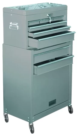 Шкаф для инструмента 2-секционный 600х260х340 мм 616х330х658 мм на колесах 14 ящиков  MATRIX 906605 купить в Уфе