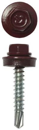 Саморезы ЗУБР "ПРОФЕССИОНАЛ" окраш., RAL 3005 темно-красн., для крепл. кров. матер. к дерев. обреш., 4.8х29мм, 2500шт 4-300310-48-029-3005 купить в Уфе