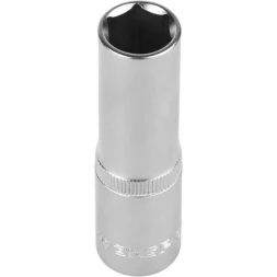 Головка торцовая ЗУБР "МАСТЕР" (1/2"), удлиненная, Cr-V, FLANK, хроматированное покрытие, 15мм 27726-15