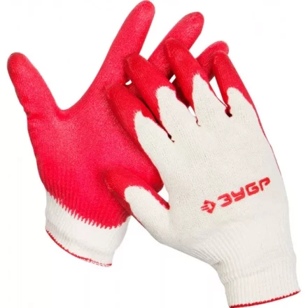 Перчатки ЗУБР &quot;МAСTEP&quot; трикотажные, х/б, обливная ладонь из латекса, S-M 11458-S купить в Уфе
