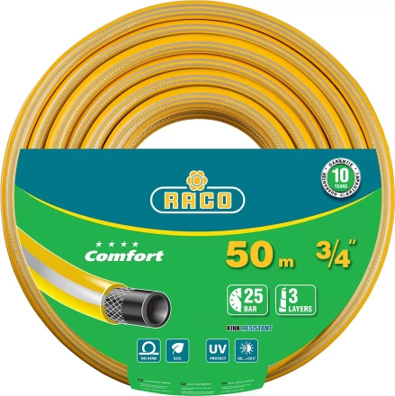 Шланг RACO COMFORT поливочный, 25атм., армированный, 3-х слойный, 3/4&quot;х50м 40303-3/4-50_z01 купить в Уфе