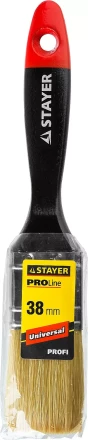 Кисть плоская STAYER &quot;UNIVERSAL-PROFI&quot;, светлая натуральная щетина, деревянная ручка, 38мм 0104-038 купить в Уфе