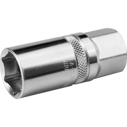 Торцовая головка KRAFTOOL &quot;INDUSTRIE QUALITAT&quot;, свечная с магнитом, Cr-V, FLANK, хромосатинированная, 1/2&quot;, 16 мм 27813-16_z01 купить в Уфе