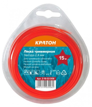 Леска триммерная Кратон Звезда-2,4мм 3 19 03 006 купить в Уфе