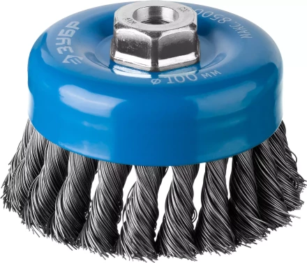ЗУБР "ПРОФЕССИОНАЛ". Щетка чашечная для УШМ, плетеные пучки стальной проволоки 0,5мм, 100ммхМ14 35275-100_z02 купить в Уфе