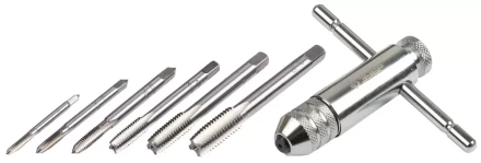 Набор ЗУБР &quot;МАСТЕР&quot; с металлореж. инструментом, метчики однопроходные М3-М10, метчикодержатель - на карточке, 7предметов 28127-H7 купить в Уфе