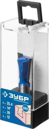 ЗУБР 25.4 x 26 мм, угол 14°, фреза пазовая фасонная Ласточкин Хвост, Профессионал (28748-25.4) купить в Уфе