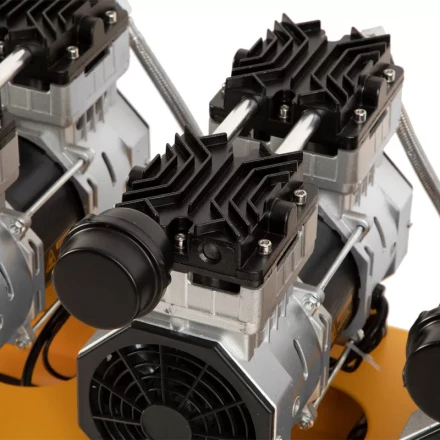 Компрессор безмасляный, малошумный  DLS 2250/100, 2250 Вт, 3x750, 100 л, 410 л/мин блок управления/ Denzel 58029 купить в Уфе