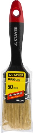 Кисть плоская STAYER &quot;UNIVERSAL-PROFI&quot;, светлая натуральная щетина, деревянная ручка, 50мм 0104-050 купить в Уфе