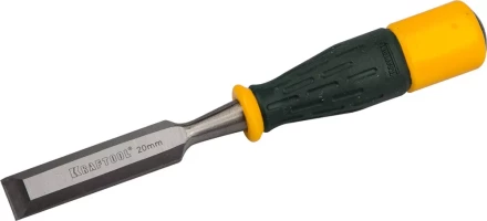 Стамеска KRAFTOOL &quot;EXPERT&quot; упрочненное полотно, ударочпрочная двухкомп ручка, стальной затыльник для ударных работ,20мм 1815-20_z01 купить в Уфе