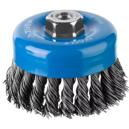 ЗУБР &quot;ПРОФЕССИОНАЛ&quot;. Щетка чашечная для УШМ, плетеные пучки стальной проволоки 0,8мм, 100ммхМ14 35277-100_z02 купить в Уфе