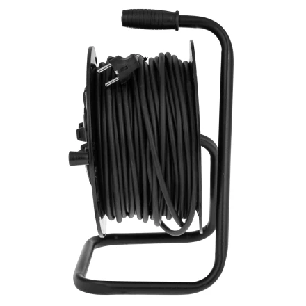 Удлинитель силовой на кабельной катушке, ПВС, 50 м, 4 розетки с крышкой, IP44, 16А, УХз16, Россия Сибртех 96048 купить в Уфе