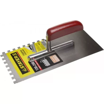 Гладилка STAYER &quot;MASTER&quot; стальная с деревянной ручкой, зубчатая, 8х8мм 0801-08 купить в Уфе