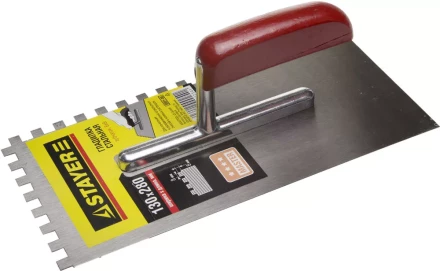 Гладилка STAYER &quot;MASTER&quot; стальная с деревянной ручкой, зубчатая, 8х8мм 0801-08 купить в Уфе