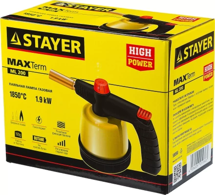 Паяльная лампа газовая STAYER "MASTER", на баллон, с пьезоподжигом, регулировка пламени, 1850С 55590 купить в Уфе