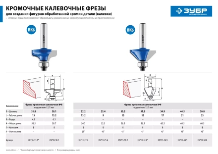Фрезы кромочные калевочные №8 с подшипником 127мм серия ПРОФЕССИОНАЛ купить в Уфе