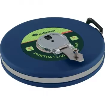 Рулетка геодезическая 10 м х 13 мм СИБРТЕХ закрытый корпус фиберглассовая лента 31260 купить в Уфе