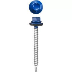 Саморезы СКМ кровельные, RAL 5005 синий насыщенный, 19 x 5.5 мм, 500 шт, для металлических конструкций, STAYER 30305-55-019-5005