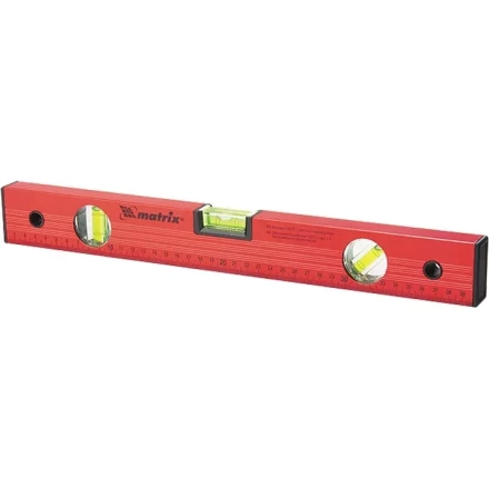 Уровень алюминиевый 2000 мм 3 глазка красный линейка  MATRIX 33241 купить в Уфе