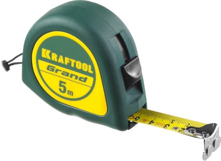 Рулетка KRAFTOOL GRAND, обрезиненный пластиковый корпус, 5м/19мм 34022-05-19 купить в Уфе