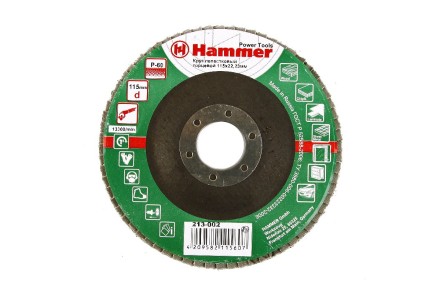 Круг Лепестковый Торцевой (КЛТ) HAMMER КЛТ 1 Ф115х22 Р60 213-002 купить в Уфе