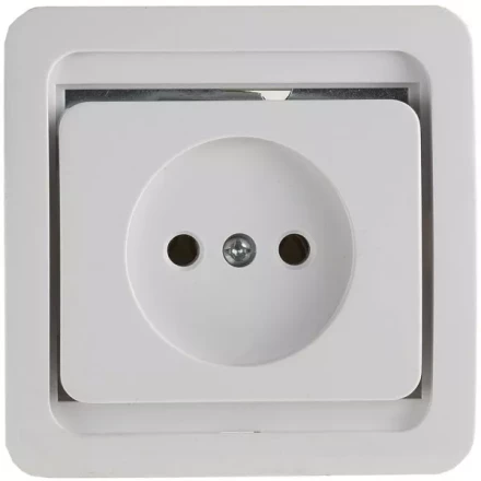 Розетка СВЕТОЗАР &quot;ГАММА&quot; одинарная, цвет белый, 16А/~250В SV-54100-W купить в Уфе