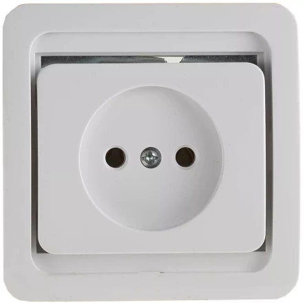 Розетка СВЕТОЗАР &quot;ГАММА&quot; одинарная, цвет белый, 16А/~250В SV-54100-W купить в Уфе