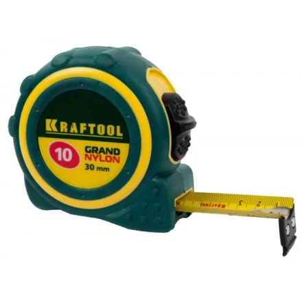 Рулетка KRAFTOOL &quot;GRAND&quot;, двухкомпонентный корпус, двусторонняя шкала, нейлоновое покрытие, 10мх30мм 3412-10_z01 купить в Уфе