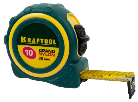 Рулетка KRAFTOOL &quot;GRAND&quot;, двухкомпонентный корпус, двусторонняя шкала, нейлоновое покрытие, 10мх30мм 3412-10_z01 купить в Уфе