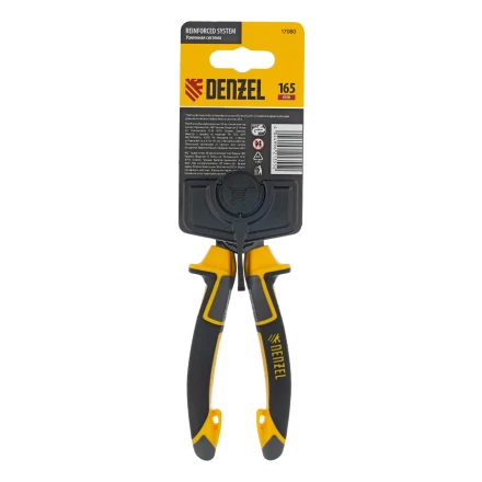 Плоскогубцы комбинированные 165 мм Denzel 17080, трехкомпонентные рукоятки купить в Уфе