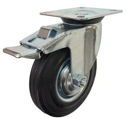 Колесо поворотное резина SCb 80 200 мм с тормозом РФ 1030006 купить в Уфе