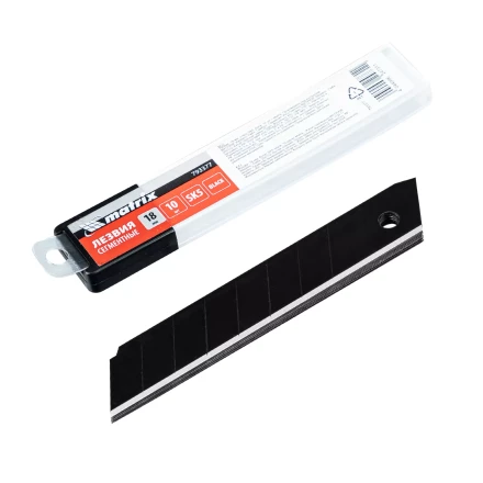 Лезвия, 18 мм, сталь SK5, black, 10 шт Matrix 793377 купить в Уфе