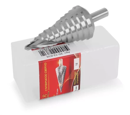 Ступенчатое сверло MESSER со спиральной канавкой. Диаметр 6-38 мм. Ступеней 12. купить в Уфе