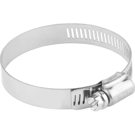 Хомуты ЗУБР &quot;ЭКСПЕРТ&quot;, нерж. сталь, просечная лента 12 мм, 78-101 мм, 2 шт 37815-078-101-2 купить в Уфе