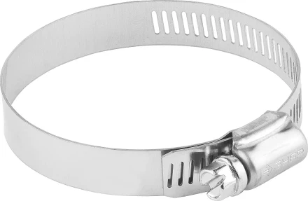 Хомуты ЗУБР &quot;ЭКСПЕРТ&quot;, нерж. сталь, просечная лента 12 мм, 78-101 мм, 2 шт 37815-078-101-2 купить в Уфе