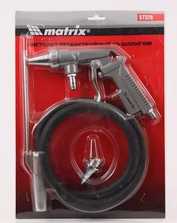 Пистолет пескоструйный со шлангом, пневматический  MATRIX 57328 купить в Уфе