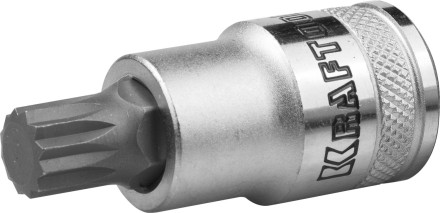 Торцовая бита-головка KRAFTOOL &quot;INDUSTRIE QUALITAT&quot;, материал S2, SPLINE, сатинированная, 1/2&quot;, M14 27911-14_z01 купить в Уфе