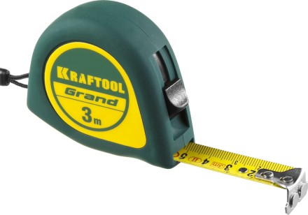 Рулетка KRAFTOOL GRAND, обрезиненный пластиковый корпус, 3м/16мм 34022-03-16 купить в Уфе